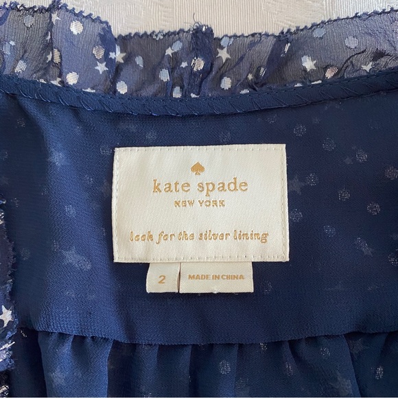 Kate spade navy metallic star silk dress - Picture 10 of 11